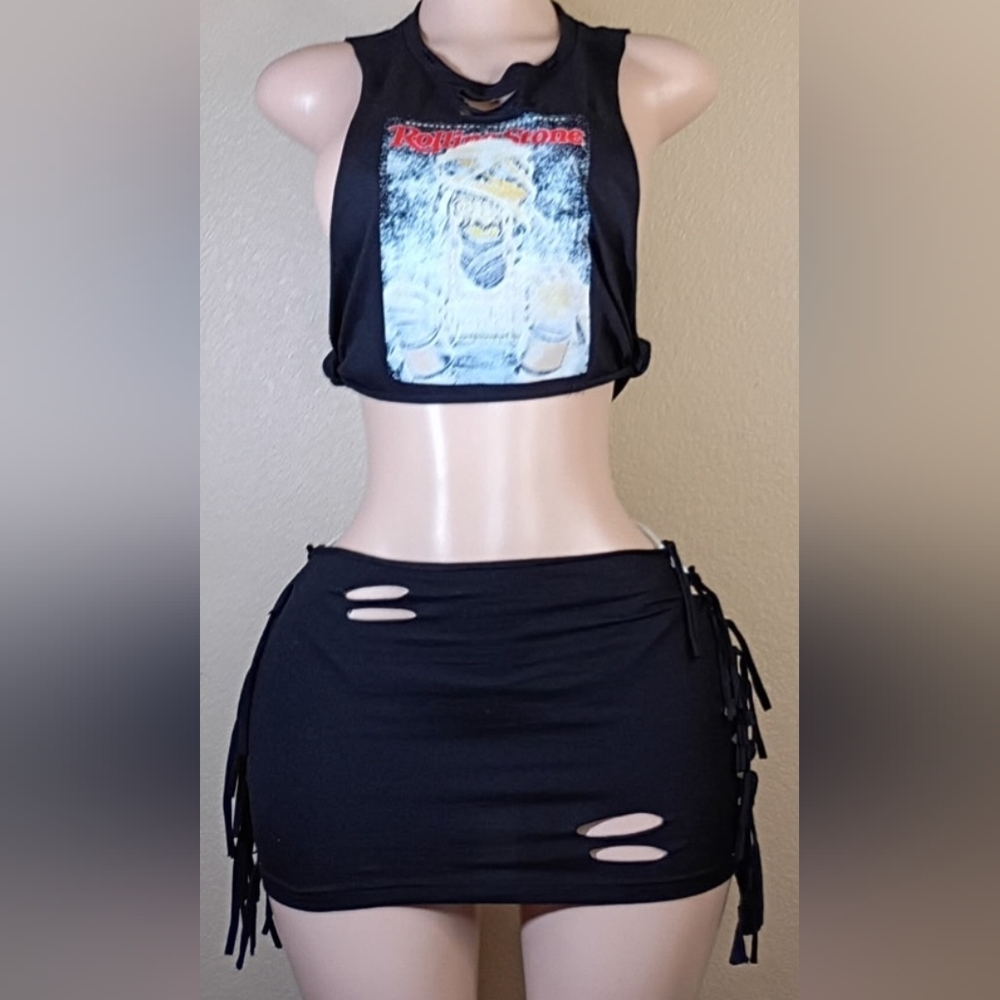 Iron Maiden Rolling Stones Custom Skirt Set - Picture 2 of 5